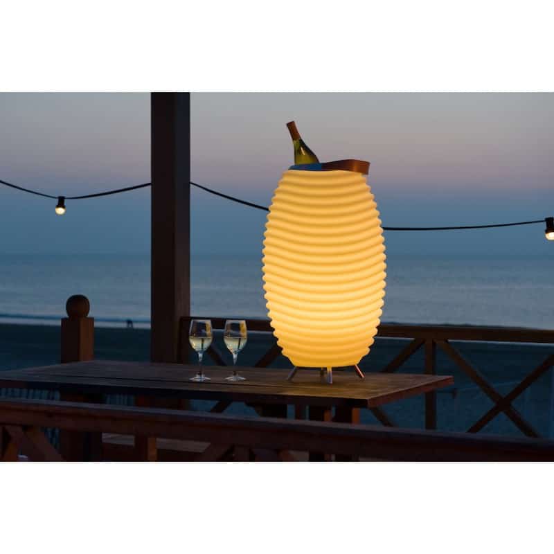 LAMPE LED SEAU À CHAMPAGNE HAUT-PARLEUR ENCEINTE BLUETOOTH KOODUU SYNERGIE S 50 (BLANC)