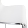 Tabouret design carré mi-hauteur SAMBRE en bois et métal chromé (blanc) - image 16074