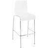 SAONE wood and chromium-plated metal stool (white) - image 16169