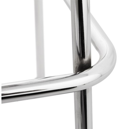 SAONE wood and chromium-plated metal stool (white) - image 16176