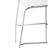 SAONE wood and chromium-plated metal stool (white) - image 16179