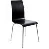 OUST Versatile Chair wood or derived and chrome metal (black) to associate with Stackable Chairs to Save Space