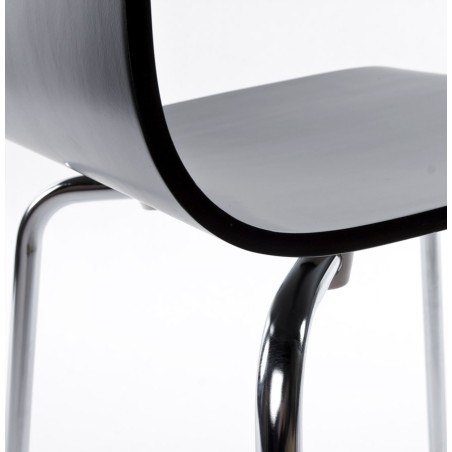 OUST Versatile Chair wood or derived and chrome metal (black) to associate with Rattan Chairs For A Natural Style