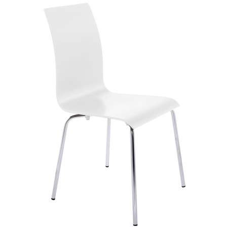 OUST Versatile Chair wood or derived and chrome metal (white) to associate with Scandinavian Chairs With a Clean Design