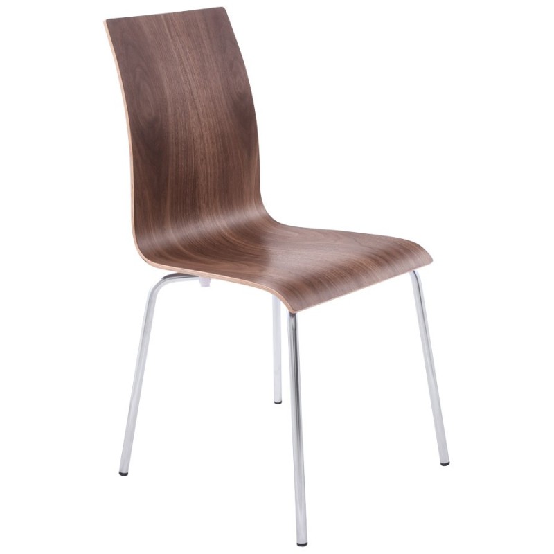 OUST Versatile Chair wood and chrome metal (Walnut) to associate with Modern Chairs For An Elegant Interior