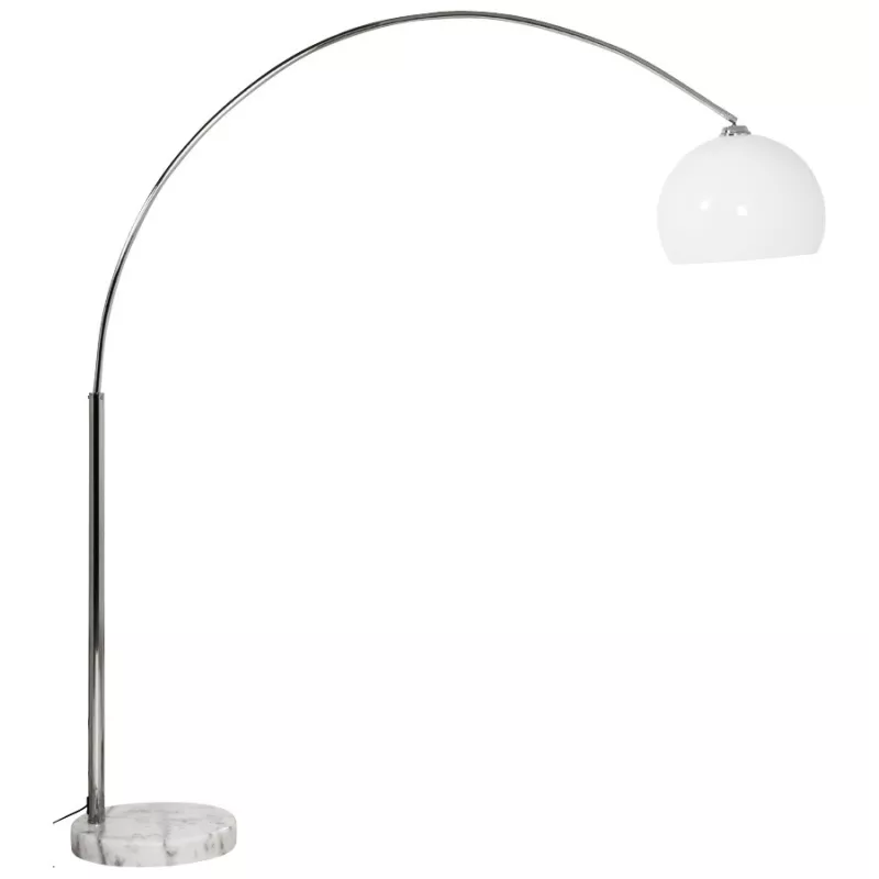 MOEROL XL design floor chrome steel lamp (large and white)  to associate with Designer Floor Lamps for Dining Room