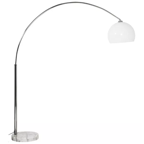 MOEROL XL design floor chrome steel lamp (large and white)  to associate with Designer Floor Lamps for Dining Room