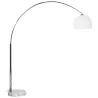 MOEROL XL design floor chrome steel lamp (large and white)  to associate with Designer Floor Lamps for Dining Room