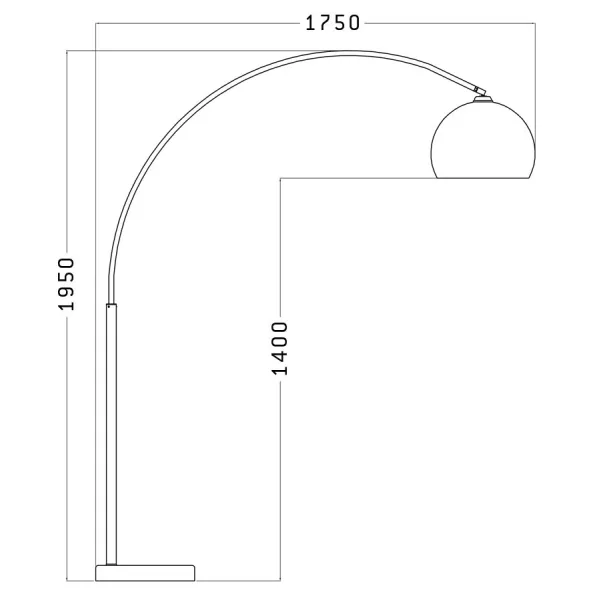 MOEROL XL design floor chrome steel lamp (large and white)  to associate with Floor Lamps With Armrests For More Comfort