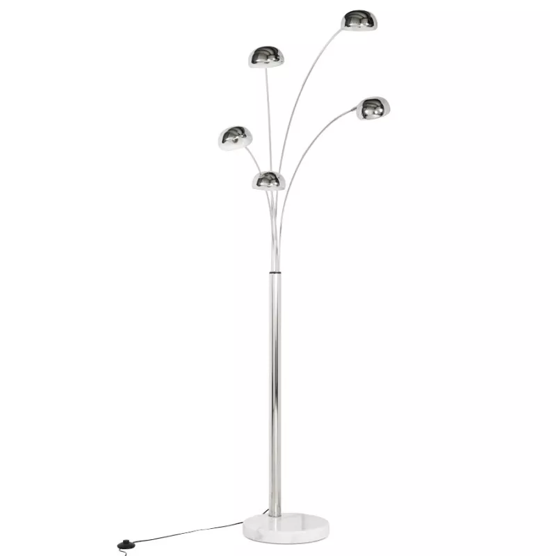 ROLLIER design floor lamp 5 shades chrome steel (chrome) to associate with Contemporary Leather Floor Lamps