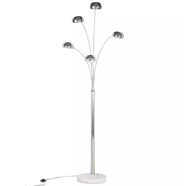 ROLLIER design floor lamp 5 shades chrome steel (chrome) to associate with Contemporary Leather Floor Lamps