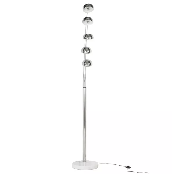 ROLLIER design floor lamp 5 shades chrome steel (chrome) to associate with Contemporary Leather Floor Lamps