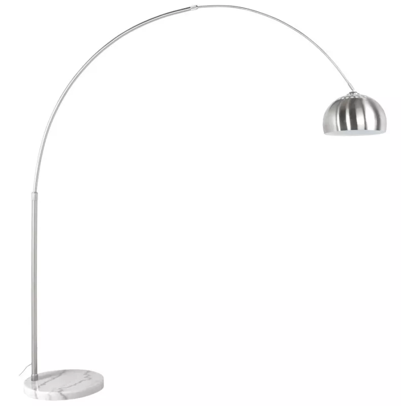 Lampada da terra design WILSON spazzolato (acciaio spazzolato) associarsi a Lampade da terra impilabili per risparmiare spazio