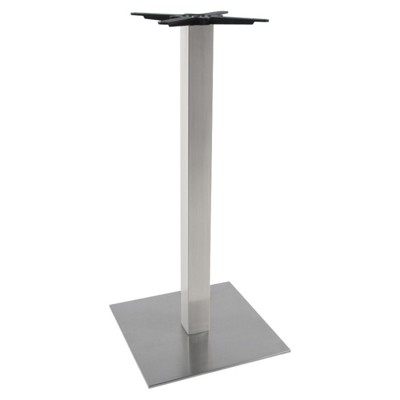 Soporte de mesa WIND cuadrado en acero cepillado (50cmX50cmX110cm) (acero) asociarse con Soporte y patas de mesa modernos para u