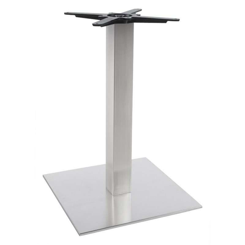 Soporte de mesa WIND cuadrado en acero cepillado (50cmX50cmX73cm) (acero) - image 17639