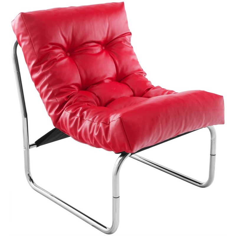 Design lounge armchair ISERE in polyurethane (red) - image 18403