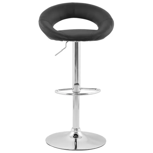 Tabouret de bar rond contemporain rotatif et réglable IRIS (noir) - image 20609