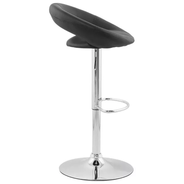 Tabouret de bar rond contemporain rotatif et réglable IRIS (noir) - image 20610