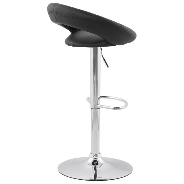 Tabouret de bar rond contemporain rotatif et réglable IRIS (noir) - image 20611