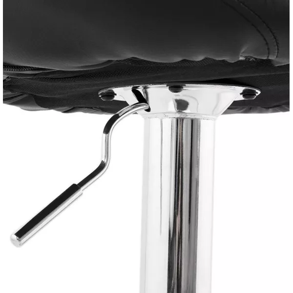 Tabouret de bar rond contemporain rotatif et réglable IRIS (noir) - image 20616