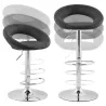 Tabouret de bar rond contemporain rotatif et réglable IRIS (noir) - image 20623