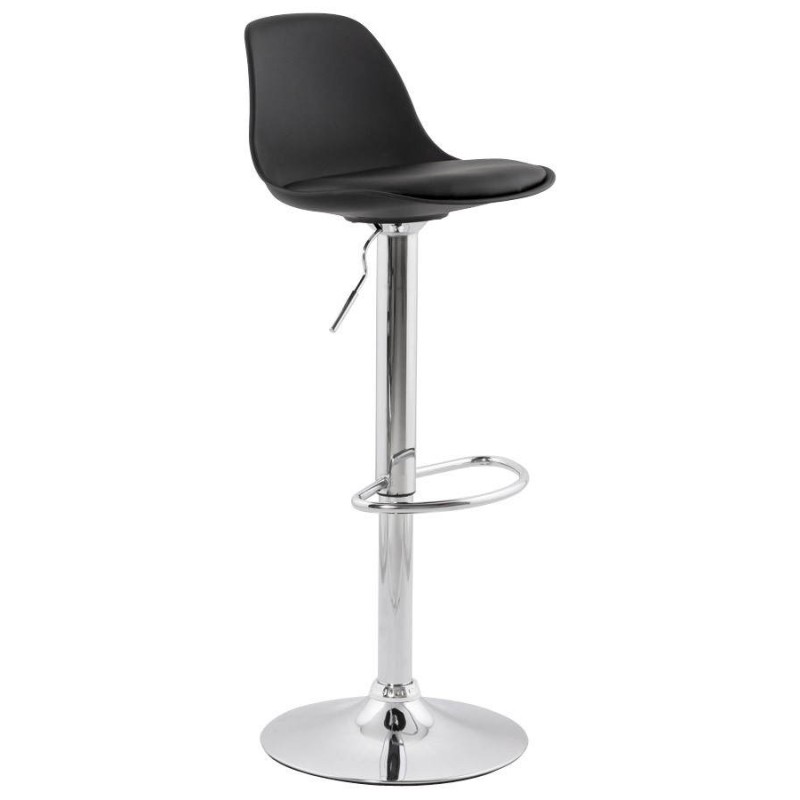 Tabouret de bar rond contemporain rotatif et réglable ROBIN (noir) - image 20664