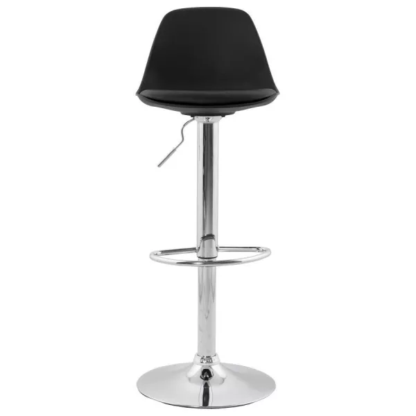 Contemporary round and adjustable bar stool ROBIN (black) - image 20665