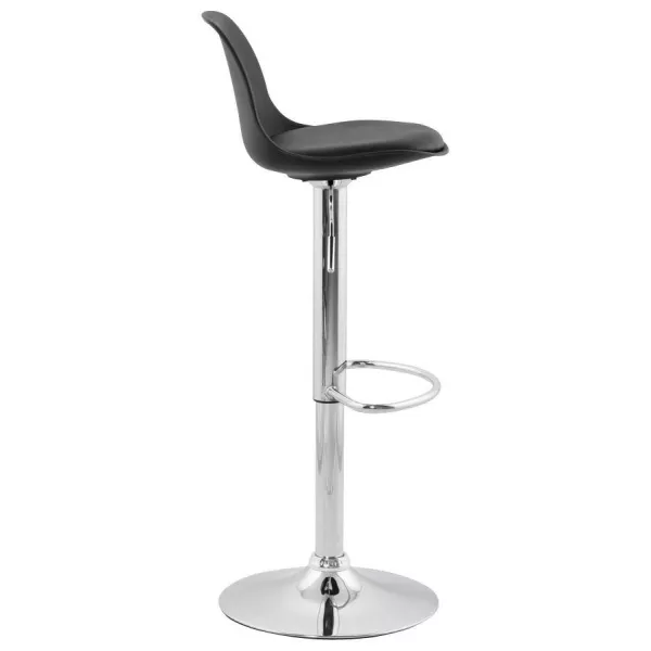 Contemporary round and adjustable bar stool ROBIN (black) - image 20666