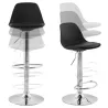 Contemporary round and adjustable bar stool ROBIN (black) - image 20677