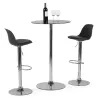 Contemporary round and adjustable bar stool ROBIN (black) - image 20678