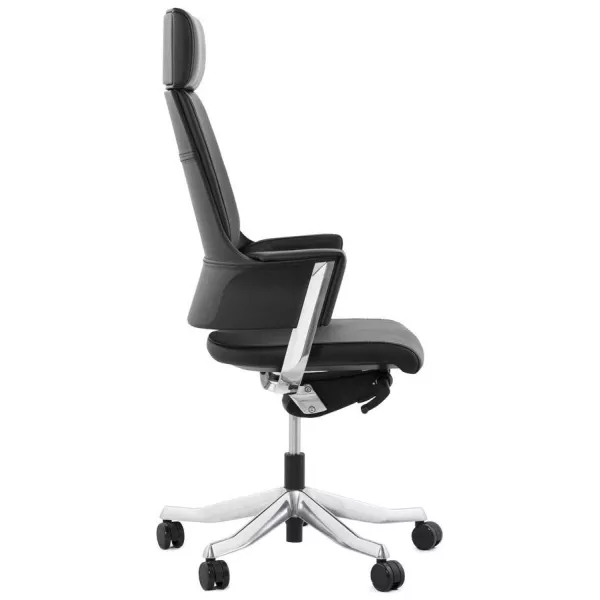 Ergonomic design office CUBA (black) leather armchair - image 21082