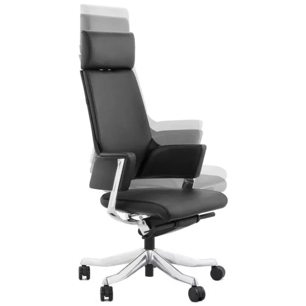 Ergonomic design office CUBA (black) leather armchair - image 21085