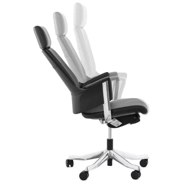 Ergonomic design office CUBA (black) leather armchair - image 21087