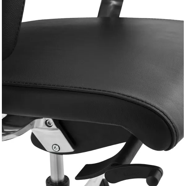 Ergonomic design office CUBA (black) leather armchair - image 21093