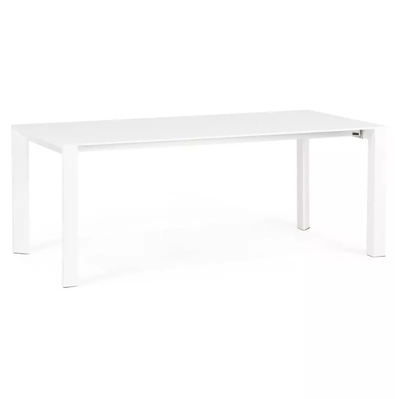 Legno dipinto tavolo design con 2 estensioni MACY (bianco) - image 21293