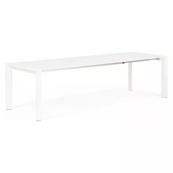 Design table with 2 extensions MACY (white) painted wood - image 21296