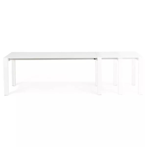 Design table with 2 extensions MACY (white) painted wood - image 21297