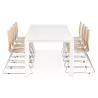 Design table with 2 extensions MACY (white) painted wood - image 21308