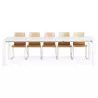 Design table with 2 extensions MACY (white) painted wood - image 21309