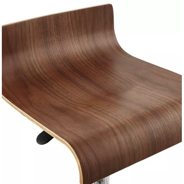 Tabouret de bar design ROME en bois (walnut) à associer à Tabourets Contemporaines En Cuir