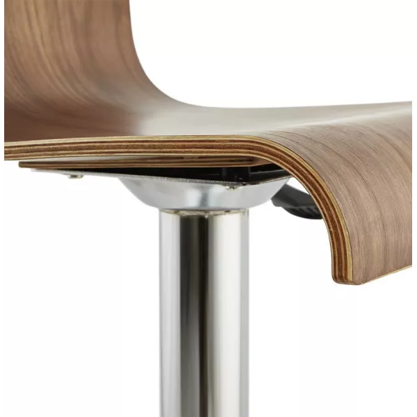 Tabouret de bar design ROME en bois (walnut) à associer à Tabourets Avec Accoudoirs Pour Plus De Confort