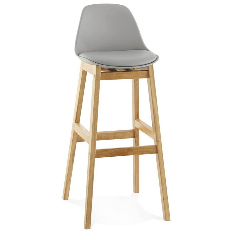 Tabouret de bar chaise de bar design scandinave FLORENCE (gris) - image 22453