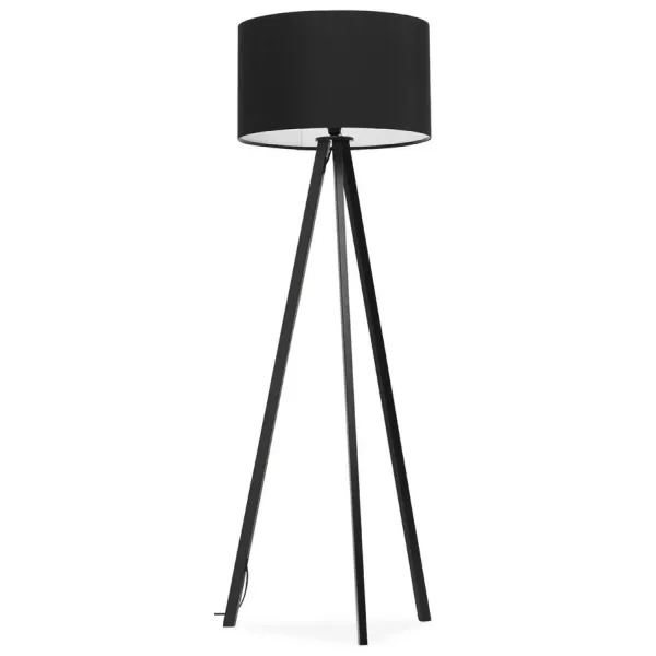 Lampe sur pied de style scandinave TRANI en tissu (noir) - image 23058