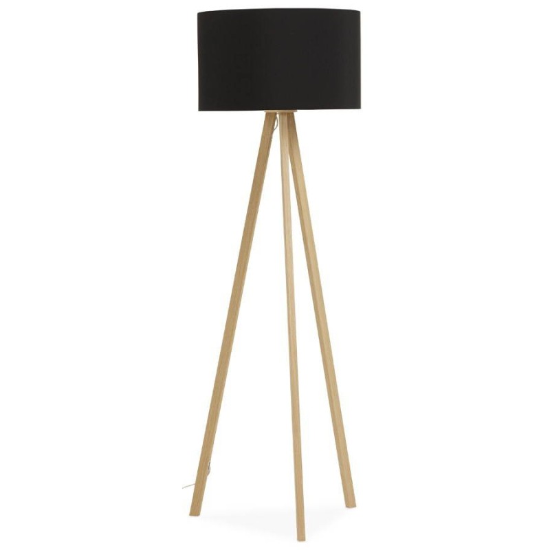 Scandinavian style TRANI (black, natural) fabric floor lamp - image 23071