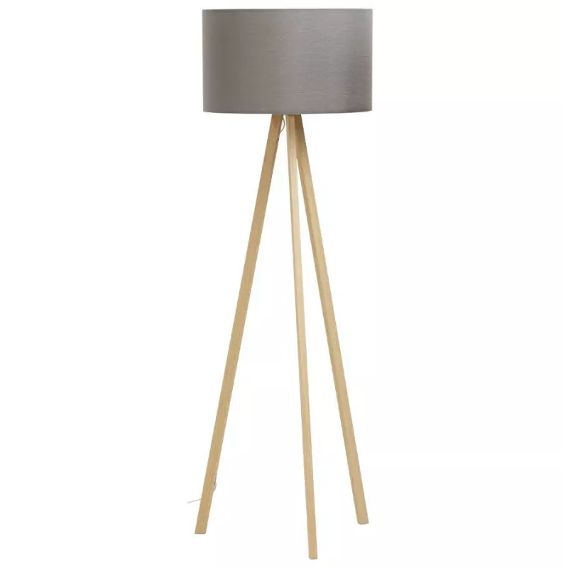 Scandinavian style TRANI (grey, natural) fabric floor lamp - image 23119