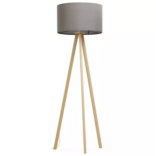 Scandinavian style TRANI (grey, natural) fabric floor lamp - image 23121