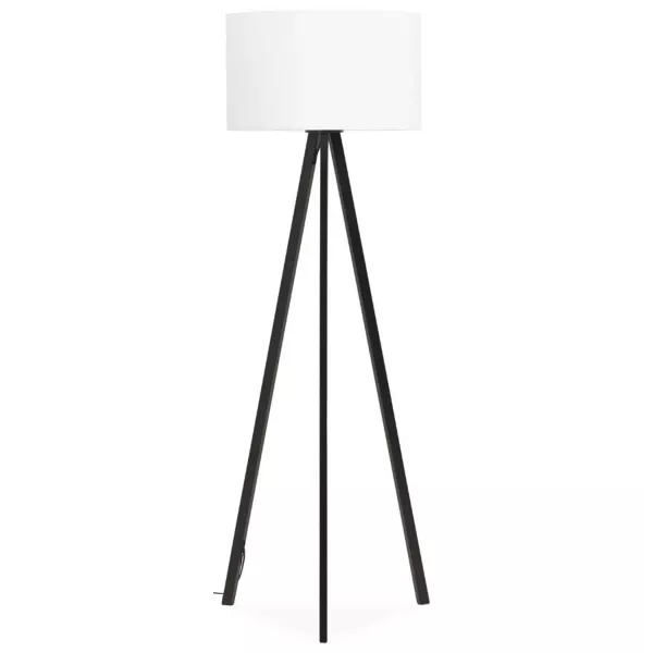 Lampe sur pied de style scandinave TRANI en tissu (blanc, noir) - image 23153