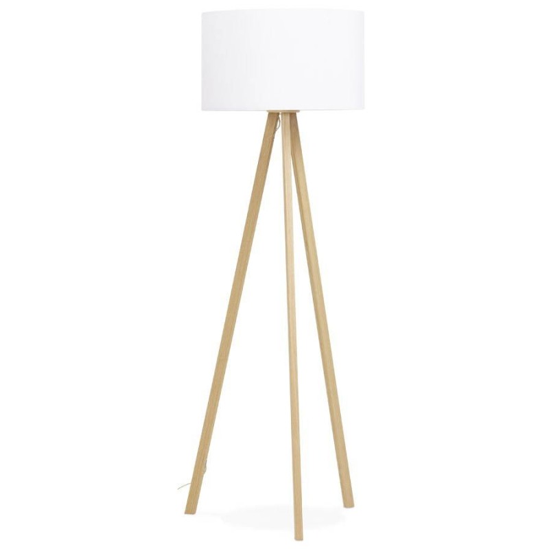 Scandinavian style TRANI (white, natural) fabric floor lamp - image 23168