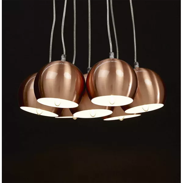 Retro hanging lamp 7 balls GELA in metal (copper) - image 23219