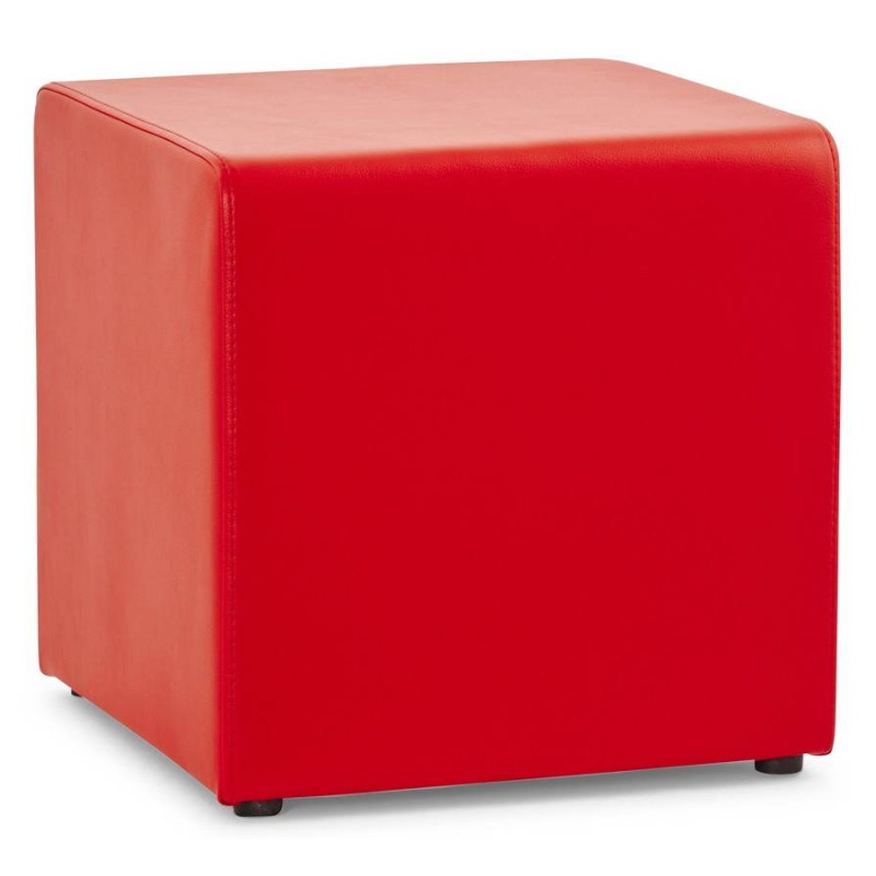 Pouf carré PORTICI en polyuréthane (rouge) - image 23360